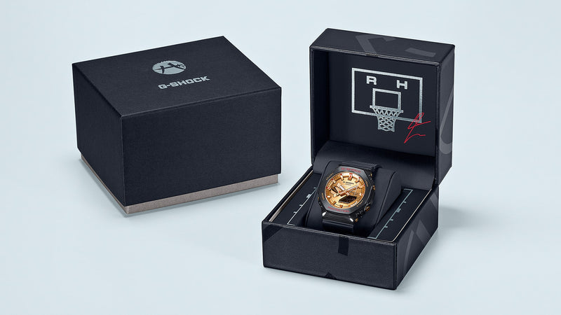 G-Shock G-Steel 2100 Series Gold Dial Black Resin Band Watch GBM2100RH-1A