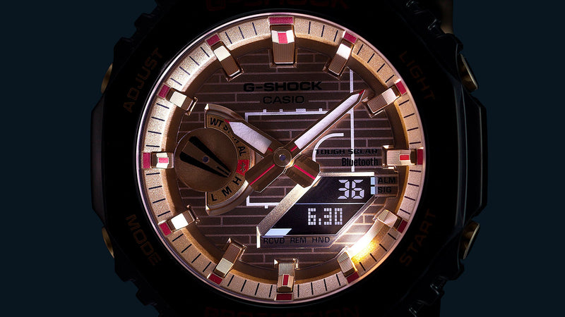 G-Shock G-Steel 2100 Series Gold Dial Black Resin Band Watch GBM2100RH-1A