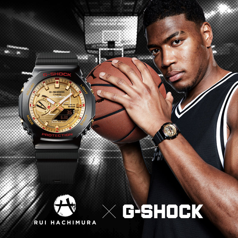 G-Shock G-Steel 2100 Series Gold Dial Black Resin Band Watch GBM2100RH-1A