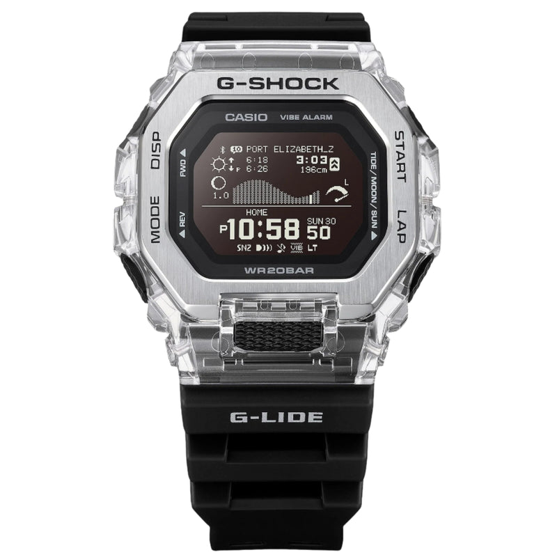 G-Shock GLIDE Gleaming Wave Black Dial Resin Band Watch GBX100S-1D