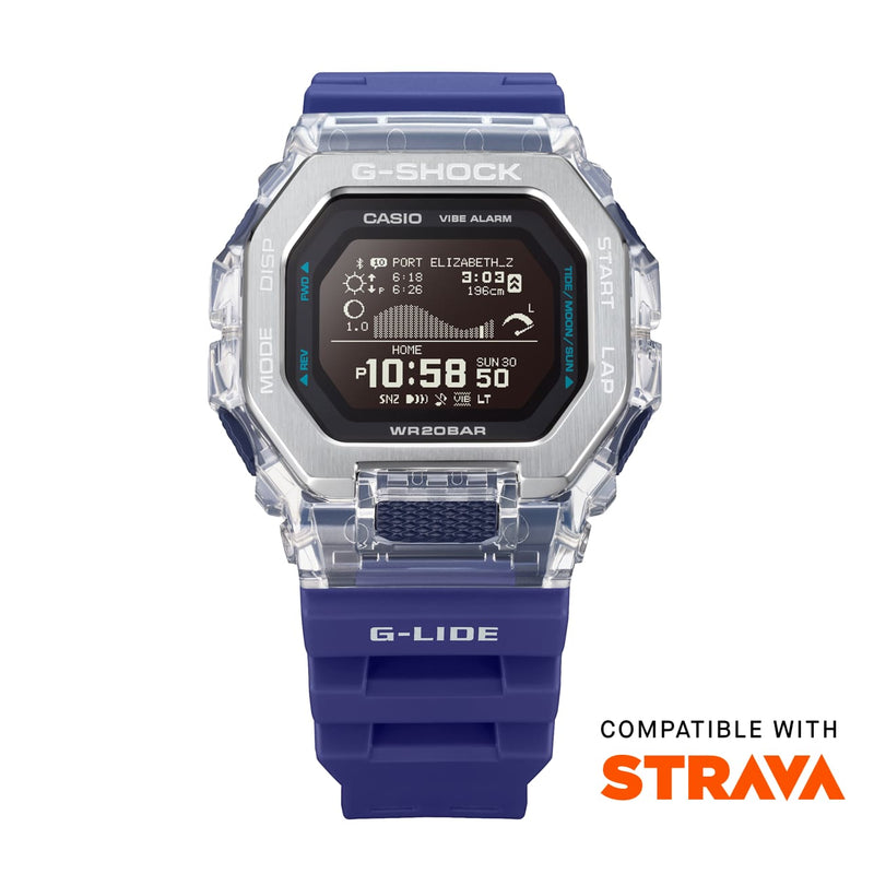 G-Shock GLIDE Gleaming Wave Blue Resin Band Watch GBX100S-2D