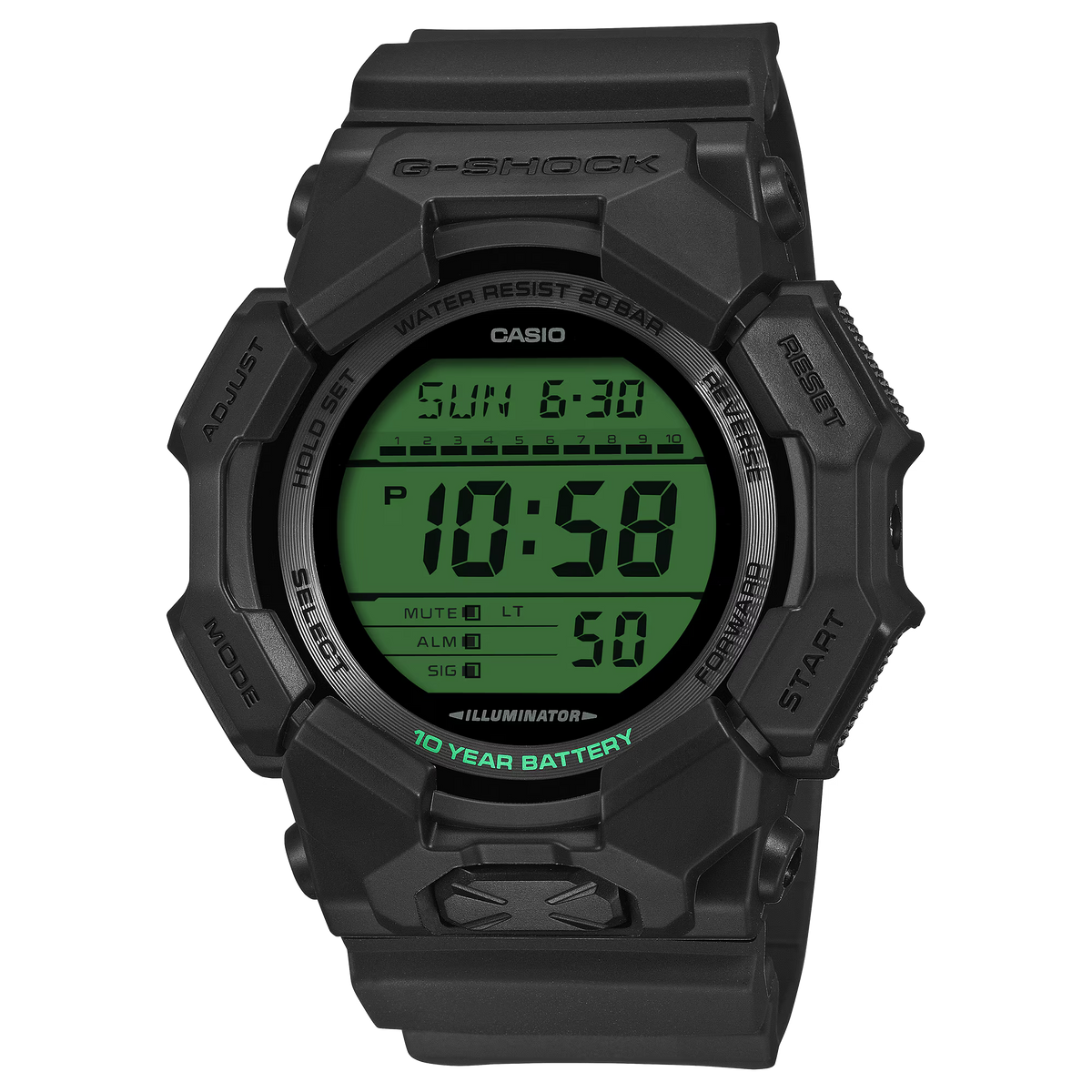 G-Shock Analog Digital Green Dial Black Resin Band 10 Year Battery Watch GD010BEG-1D