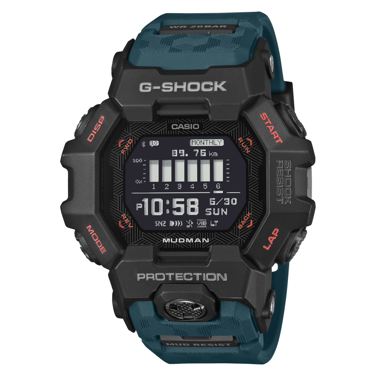 G-Shock Master of G Mudman Digital Green Resin Band Watch GDGB100-1A3