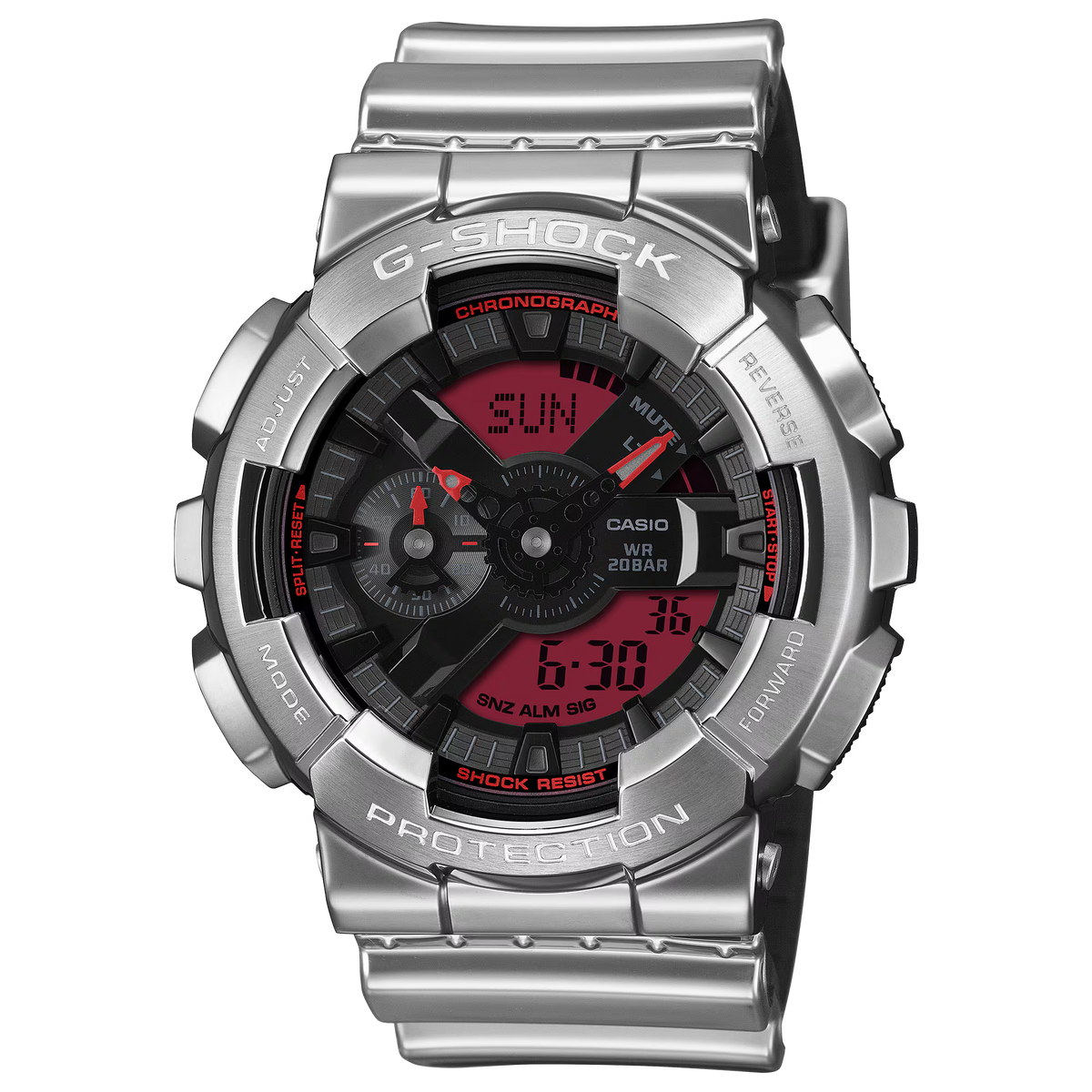 G-Shock 110 Fine Metallic Series Resin Band Stainless Steel Case Watch GM110YRA-8A