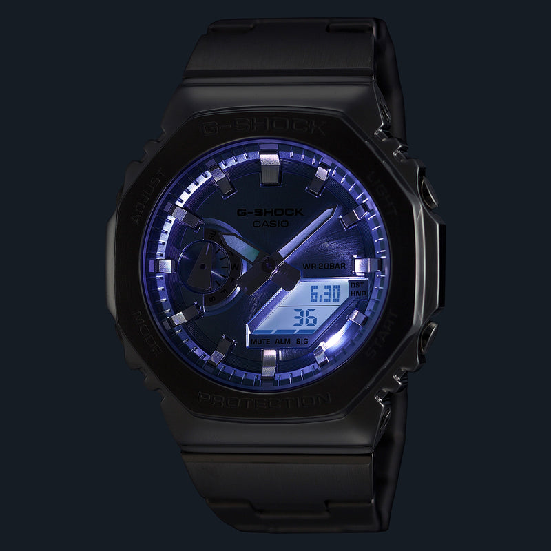 G-Shock G-Steel 2100 Series Blue Dial Stainless Steel Watch GM2110D-2A