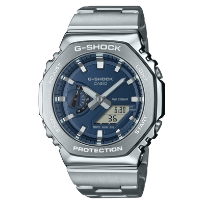 G-Shock G-Steel 2100 Series Blue Dial Stainless Steel Watch GM-2110D-2B