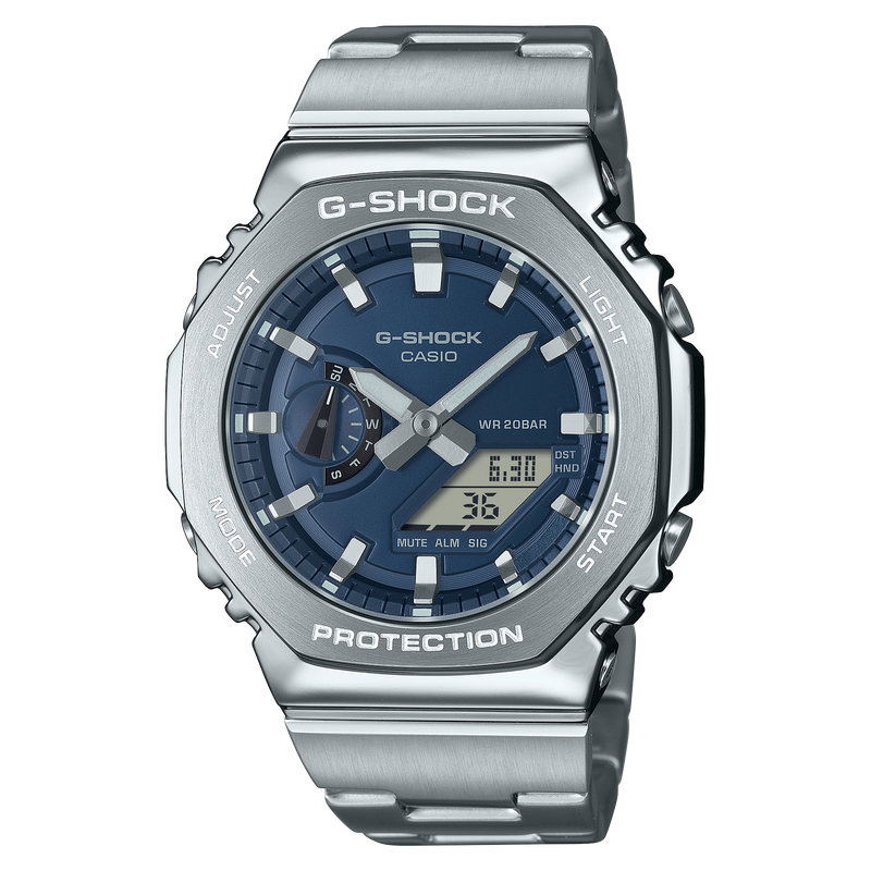 G-Shock G-Steel 2100 Series Blue Dial Stainless Steel Watch GM-2110D-2B