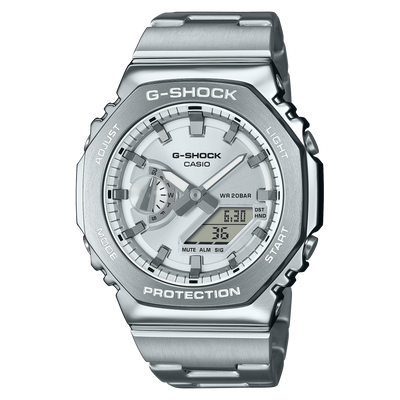 G-Shock G-Steel 2100 Series Silver Dial Stainless Steel Watch GM-2110D-7A