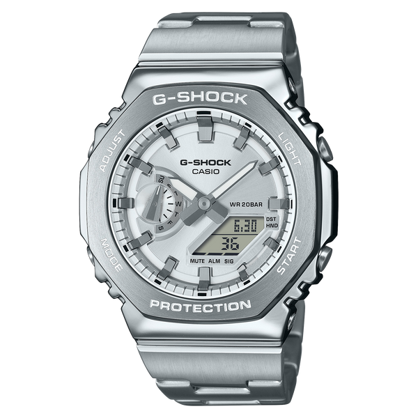 G-Shock G-Steel 2100 Series Silver Dial Stainless Steel Watch GM-2110D-7A