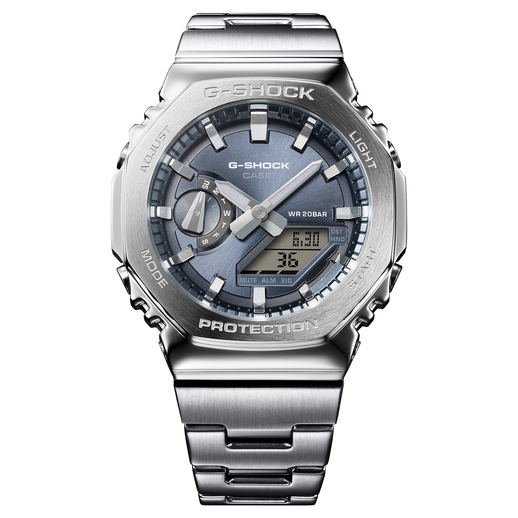 G-Shock Duo Metal Grey Dial Stainless Steel Watch GM2110D-8A