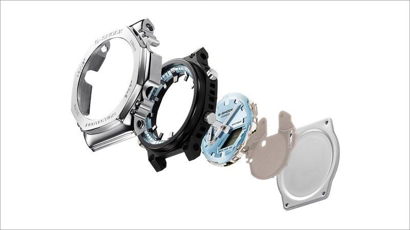 G-Shock G-Steel 2100 Series Blue Dial Stainless Steel Watch GM-2110D-2B