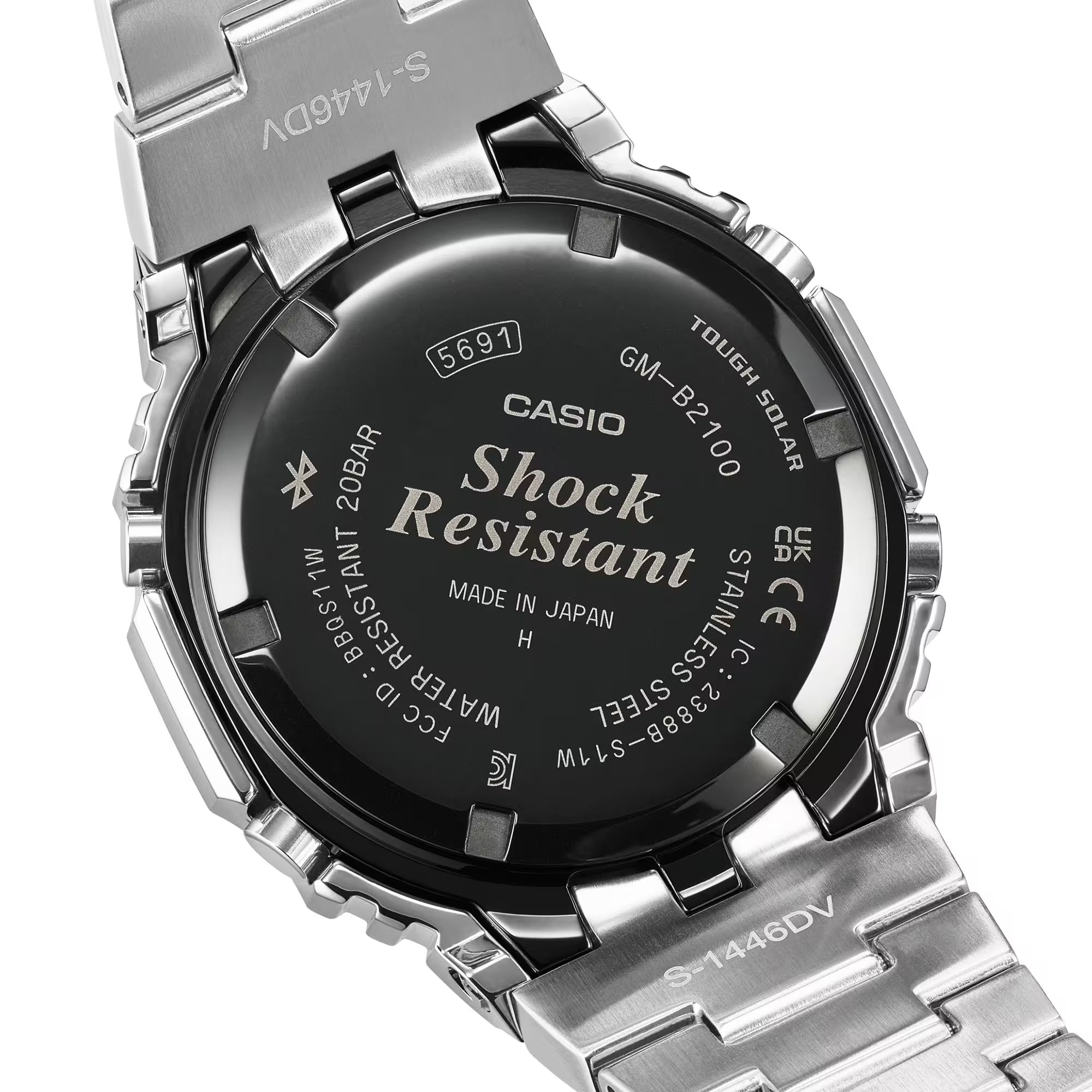 G-Shock Solar CasiOak Silver and Black Full Metal Bluetooth GMB2100BT-1A