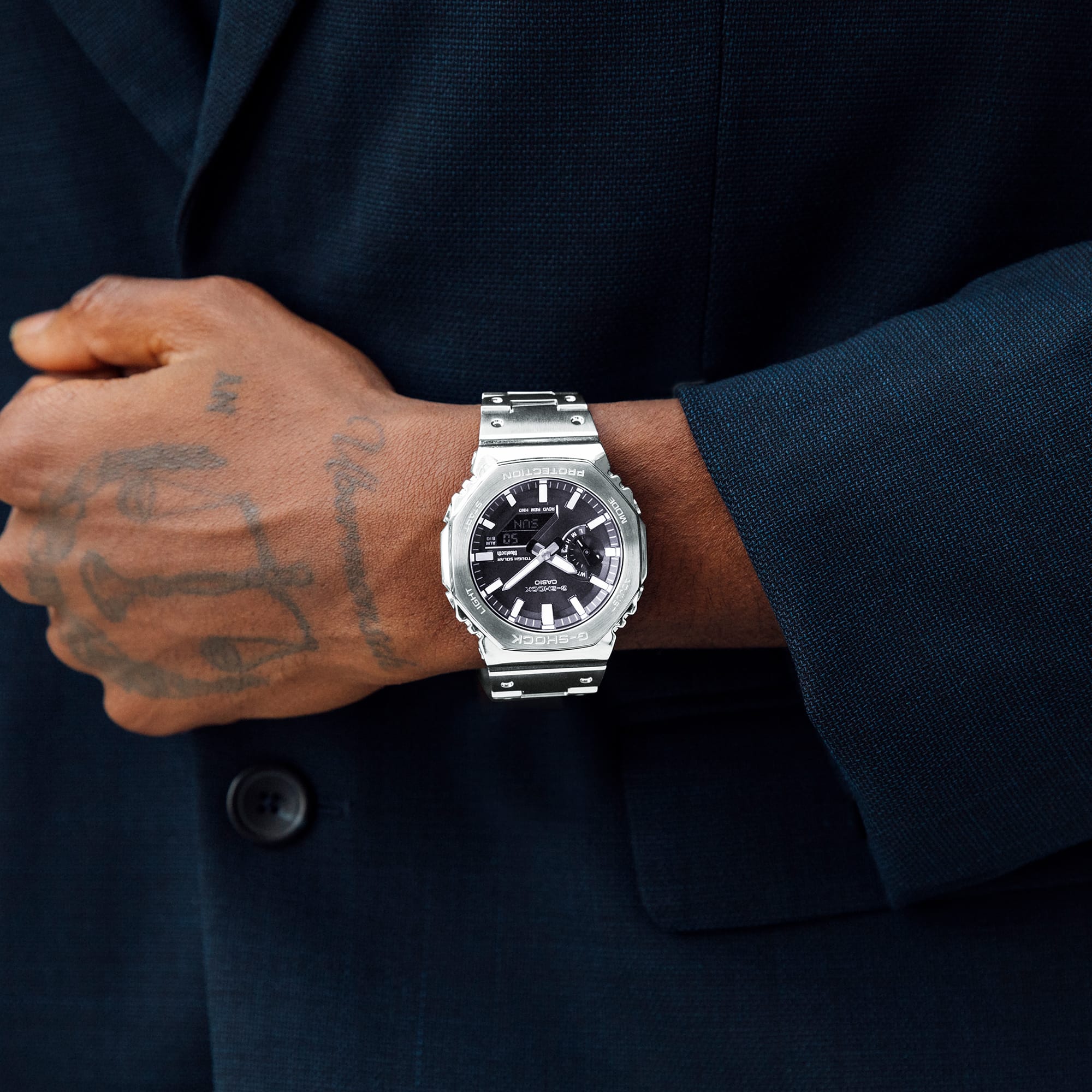 G-Shock Full Metal Black Dial Stainless Steel Watch GMB2100SD-1A