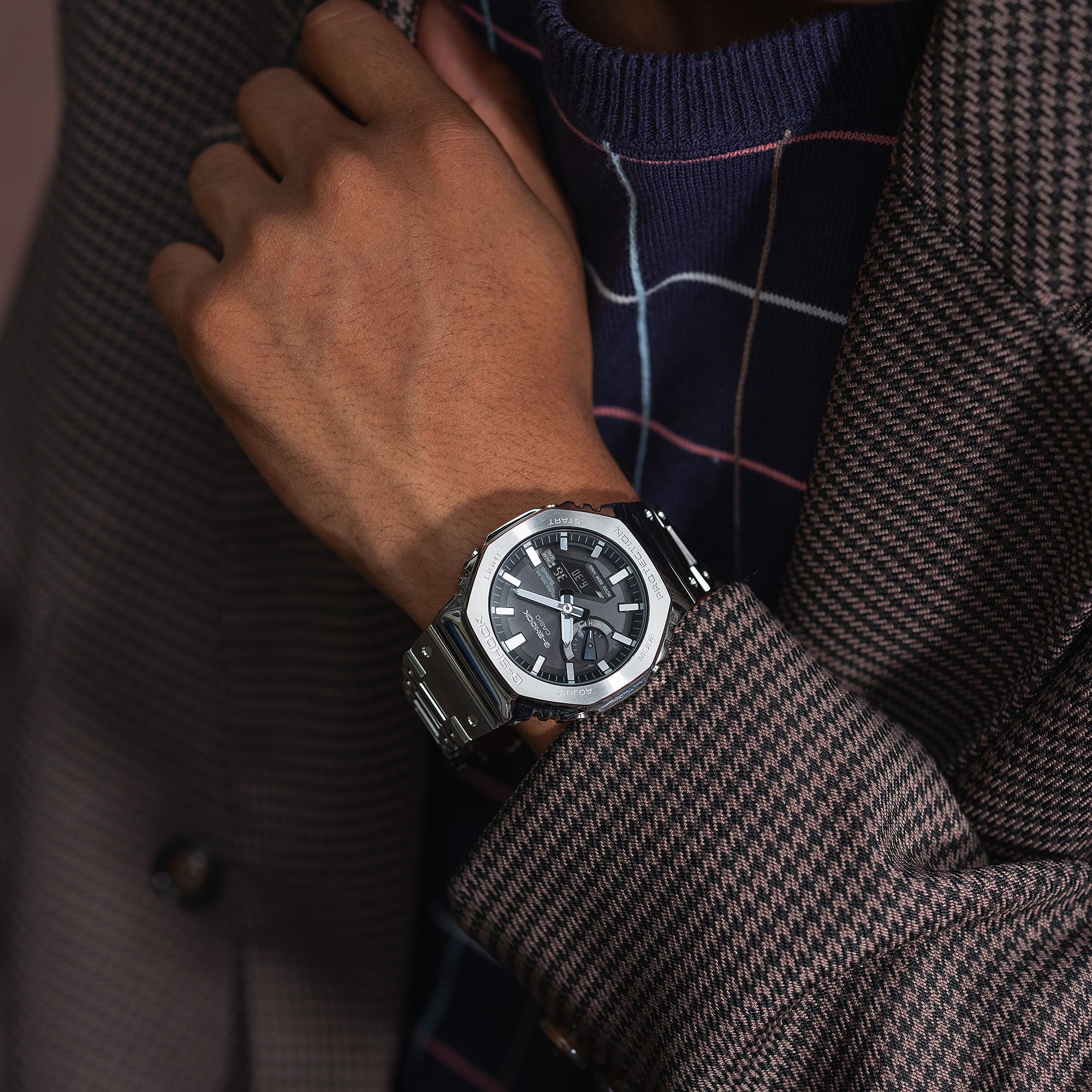 G-Shock Full Metal Black Dial Stainless Steel Watch GMB2100SD-1A