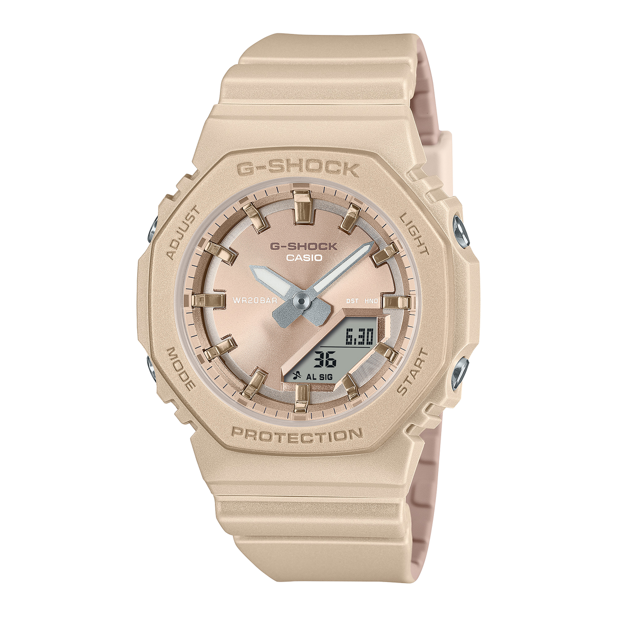 G-Shock Analog Digital Beige Dial Beige Resin Band Watch GMAP2100ST-9A
