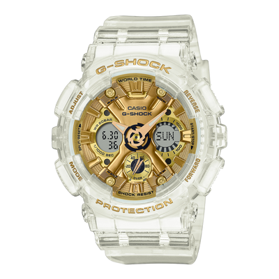 G-Shock Digital Transparent Gold Resin Watch GMAS120SG-7A