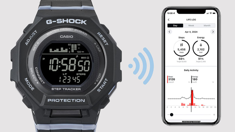 G-Shock G-Squad Black Resin Band Watch GMDB300-1D