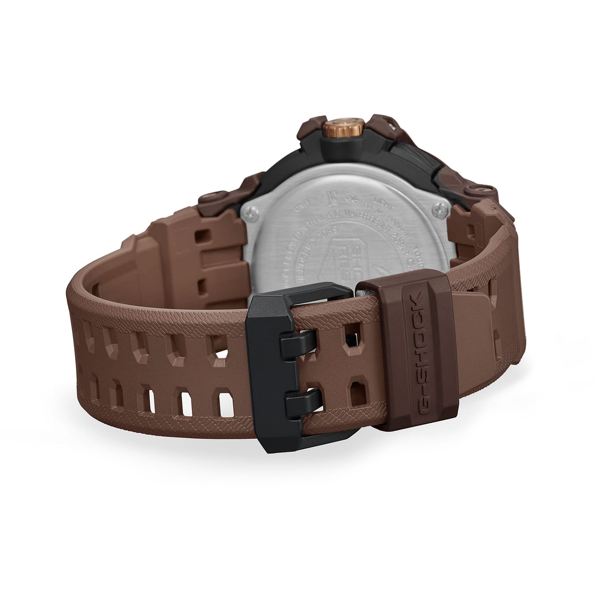 G-Shock GRB300H-5A dark brown resin band and buckle detail