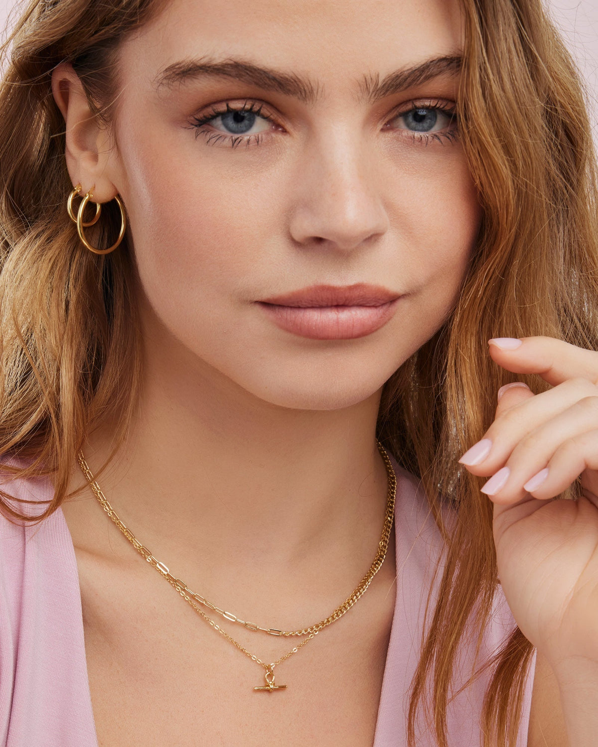Gold Vermeil Lustre 14k Gold Vermeil Plain T-Bar Necklace GVN0004Y GVN0004Y view 2