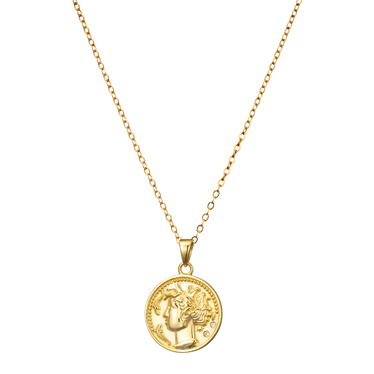 Gold Vermeil Lustre 14k Gold Vermeil Medallion Empire Necklace GVN0011Y GVN0011Y front packshot
