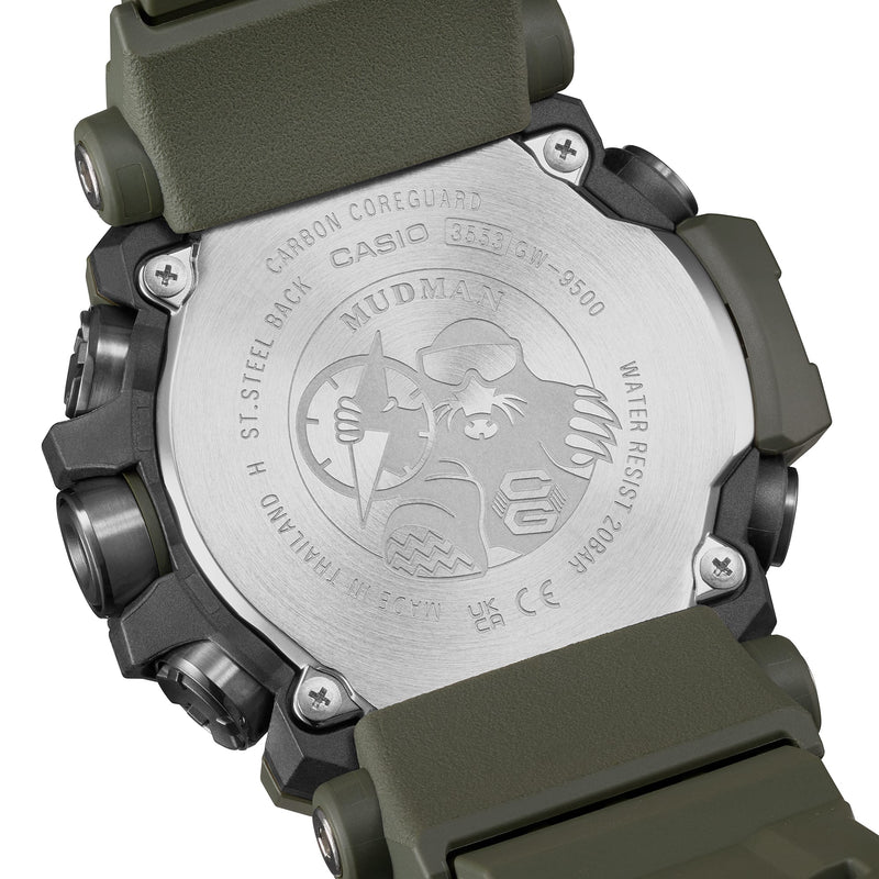 G-Shock Master of G-Land Mudman Green Resin Band Watch GW9500-3D