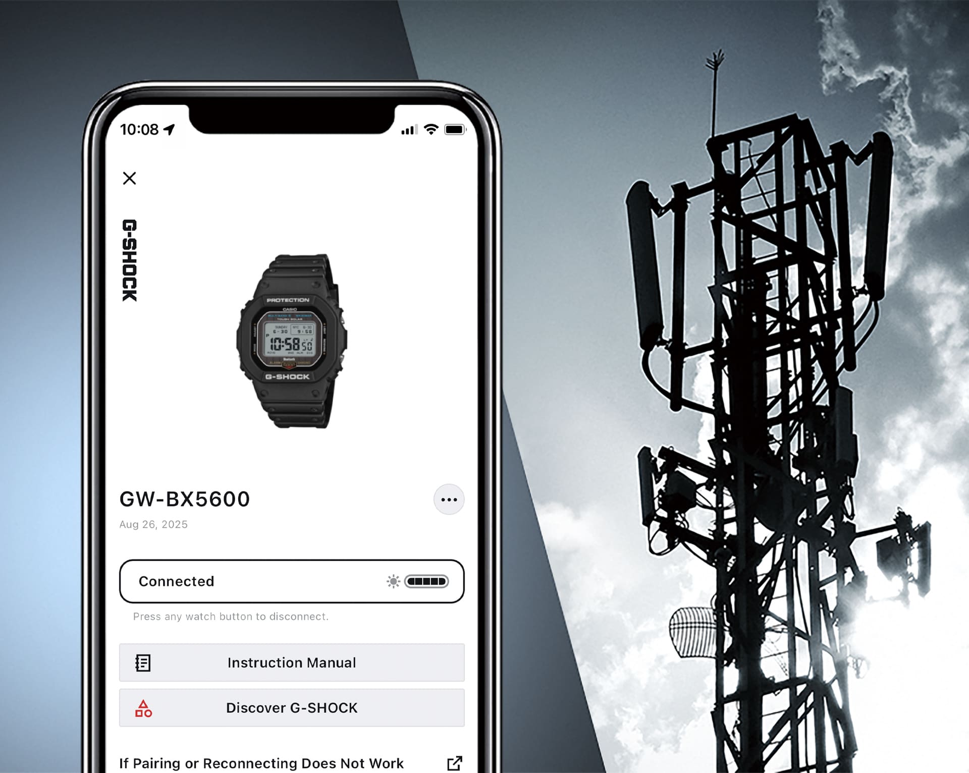 G-Shock Digital Black Dial Black Resin Band Watch GWBX5600-1A1