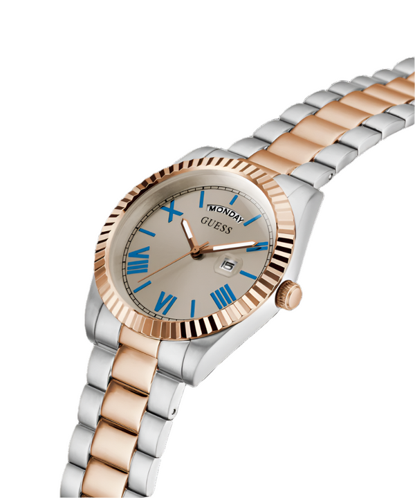 Guess CONNOISSEUR Silver Dial Two Tone Stainless Steel Watch GW0265G13