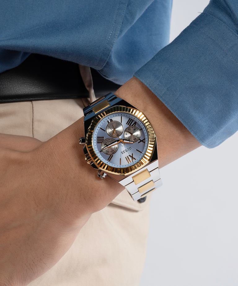 Guess Equity Mens Two-Tone Multi-function Watch GW0703G3