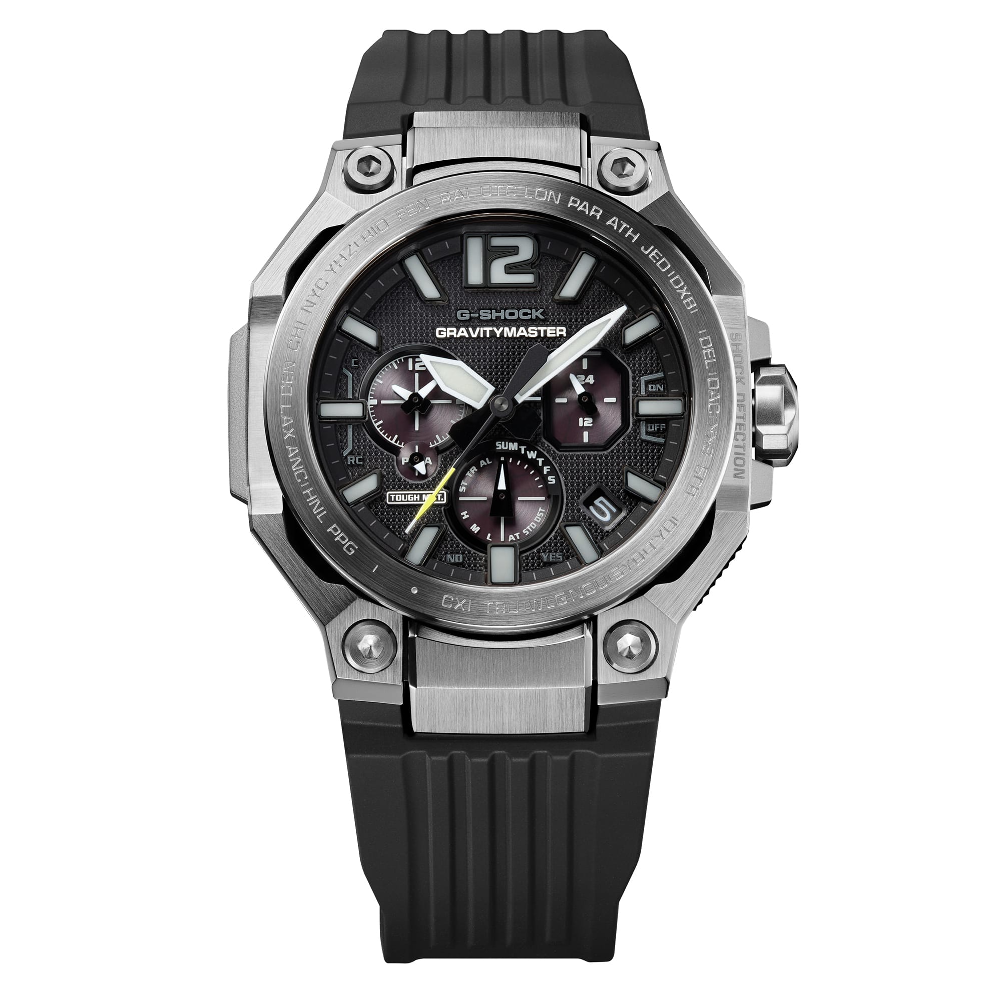 G-Shock Gravitymaster GWRB3000-1A carbon case, angled view.