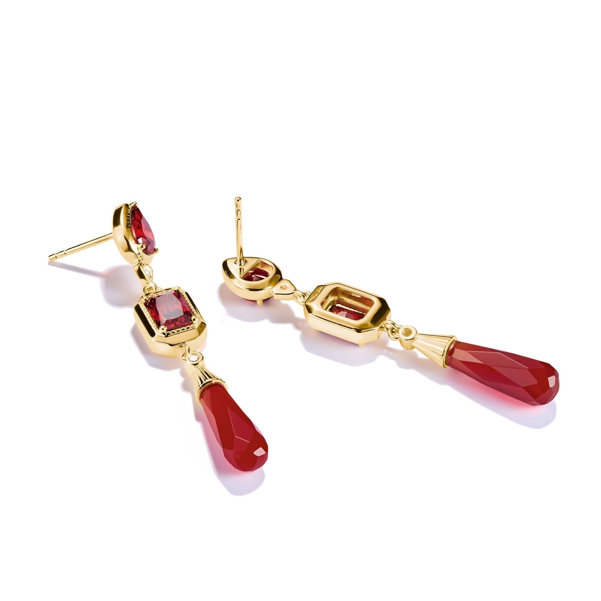 THOMAS SABO Elyndra Earrings with Red Stones