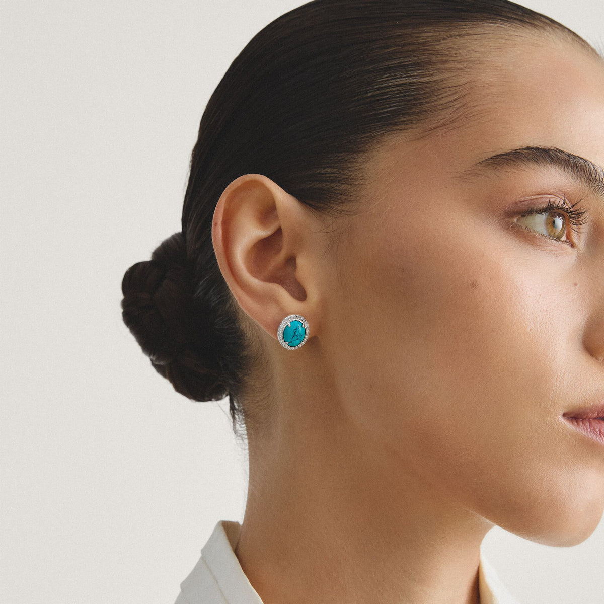 Thomas Sabo Ear studs with imitation turquoise and zirconia