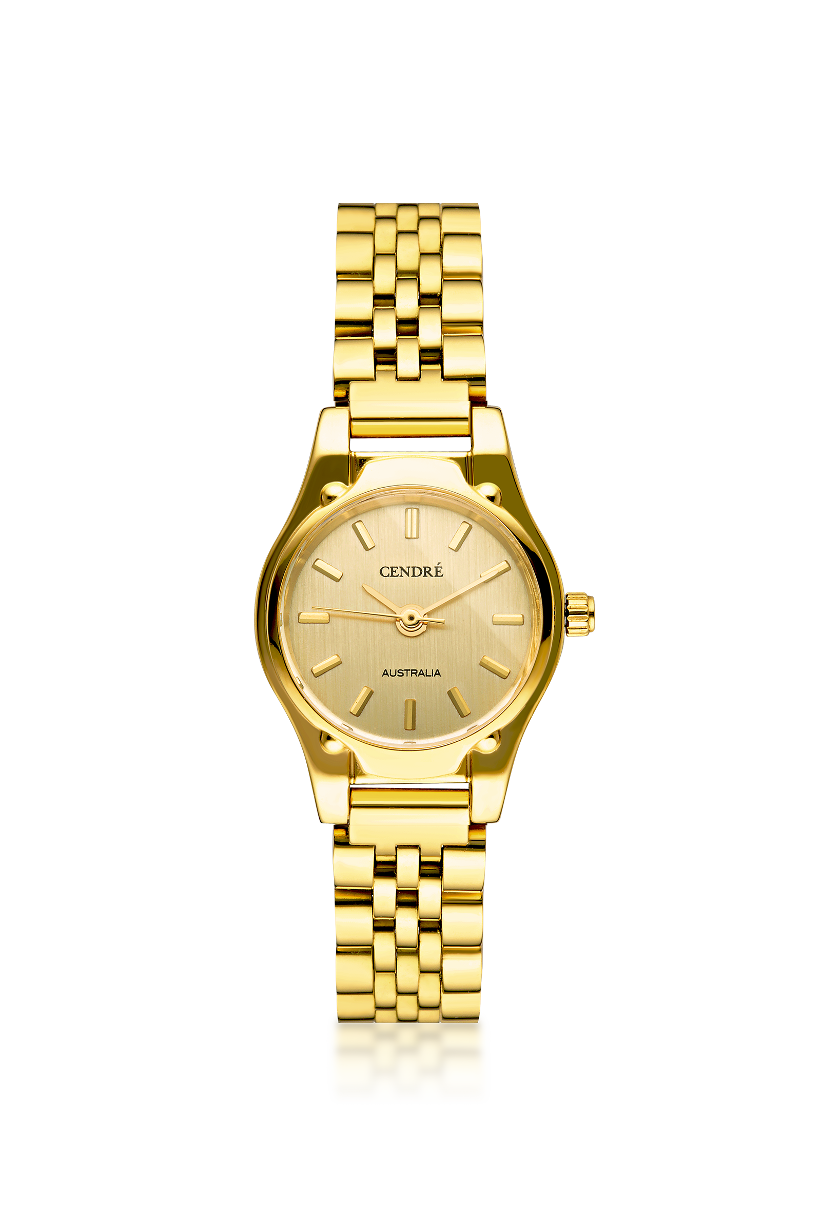 Cendré Isobel gold-plated women's watch with round gold dial and jubilee bracelet