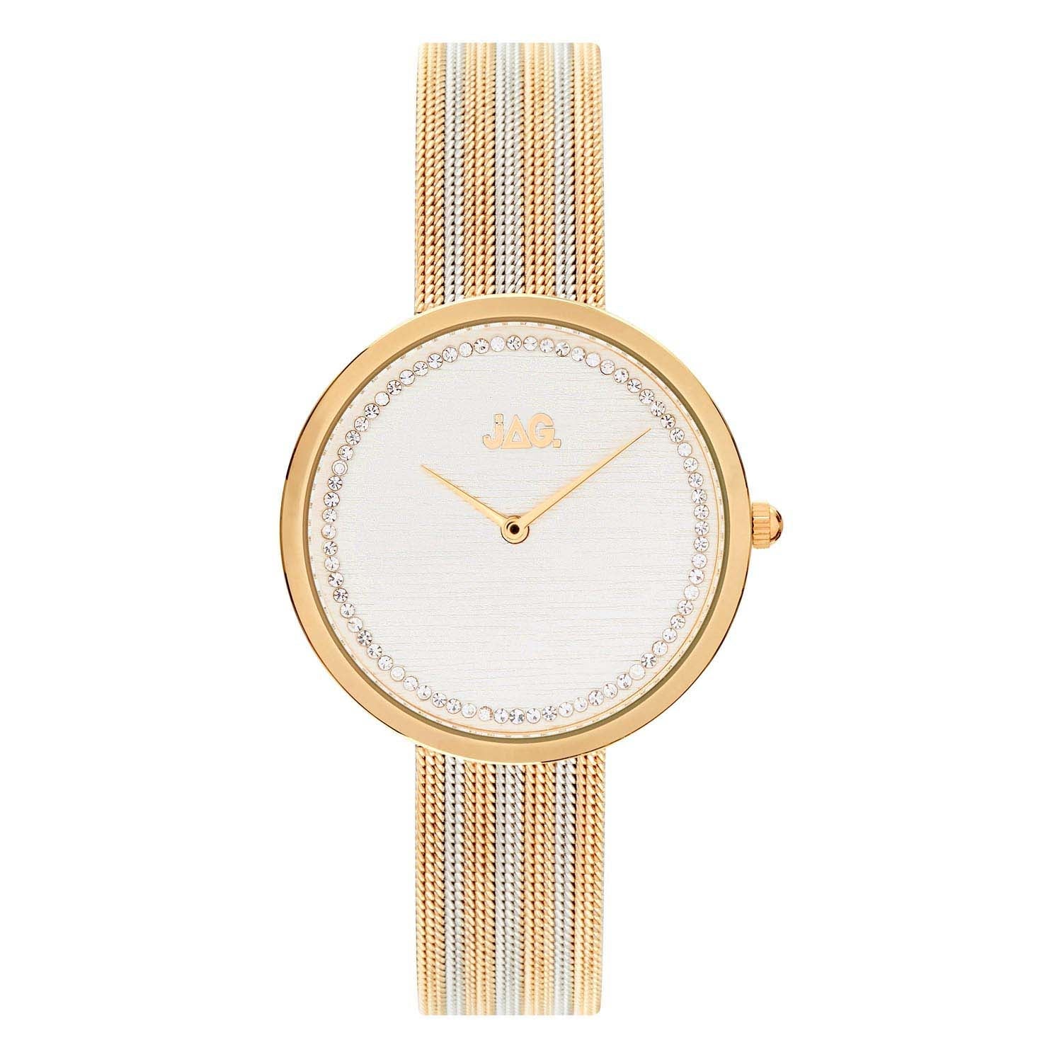 Jag Tegan White Alloy 34mm Ladies Watch Elegant Modern Design
