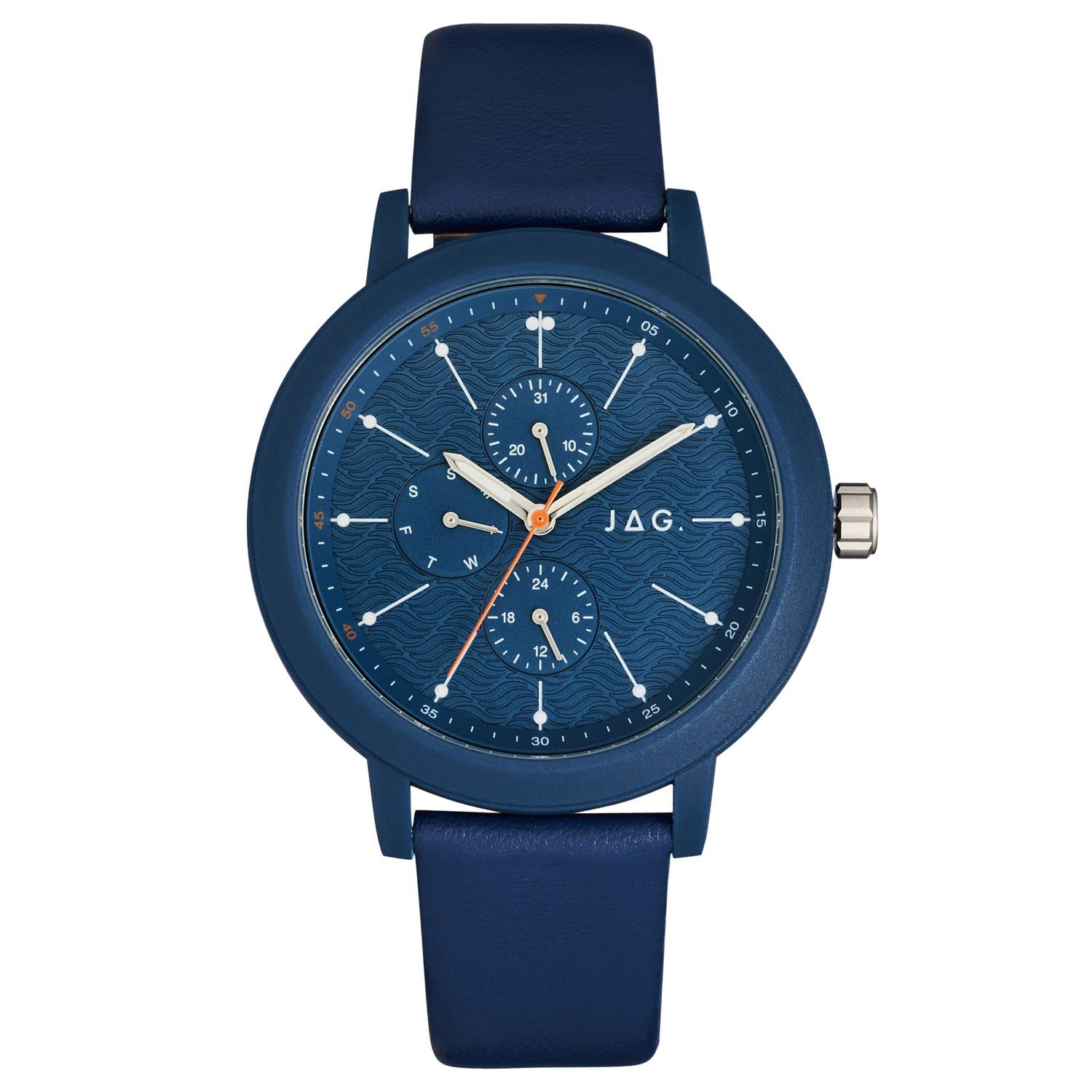 Jag Marlo 45mm Blue Dial Unisex Watch Versatile Modern Design