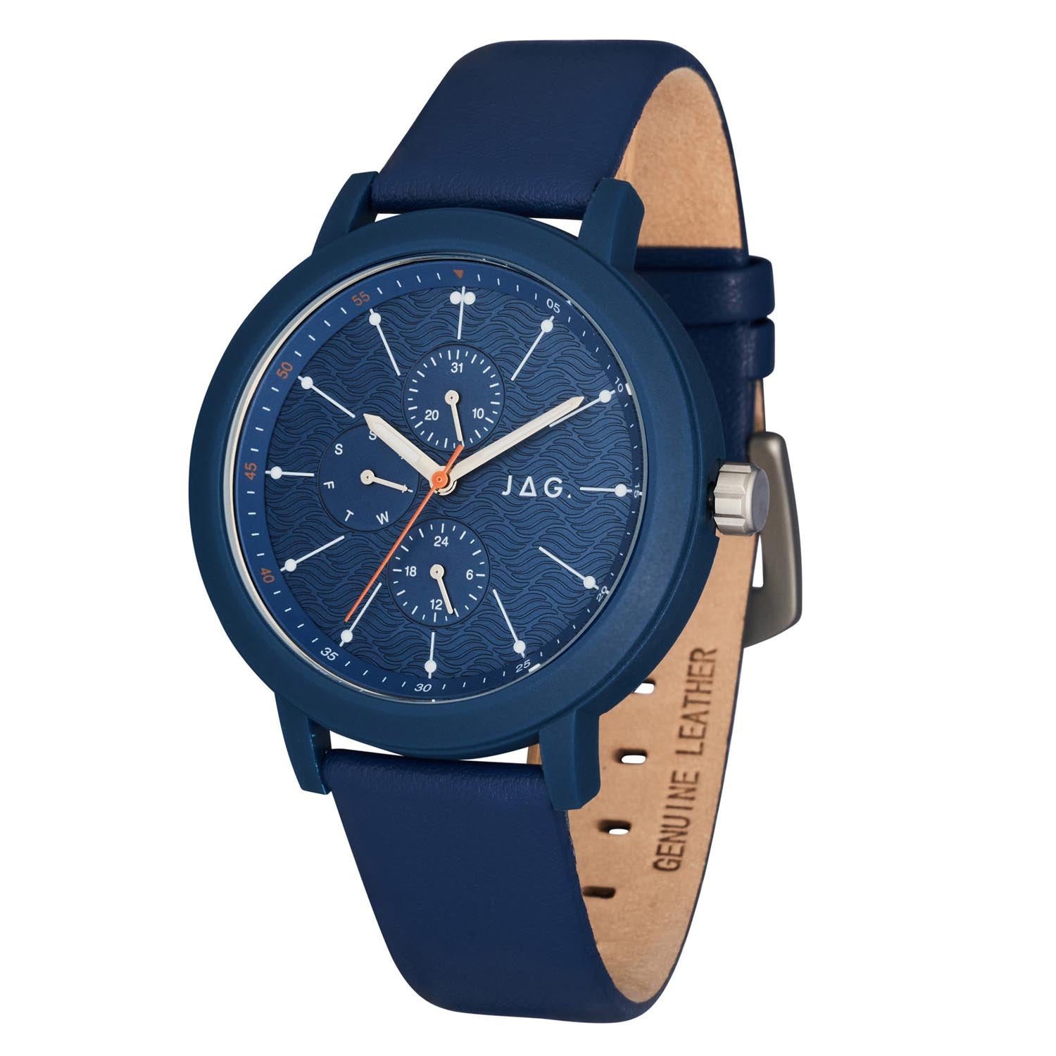 Jag Marlo 45mm Blue Dial Unisex Watch Versatile Modern Design