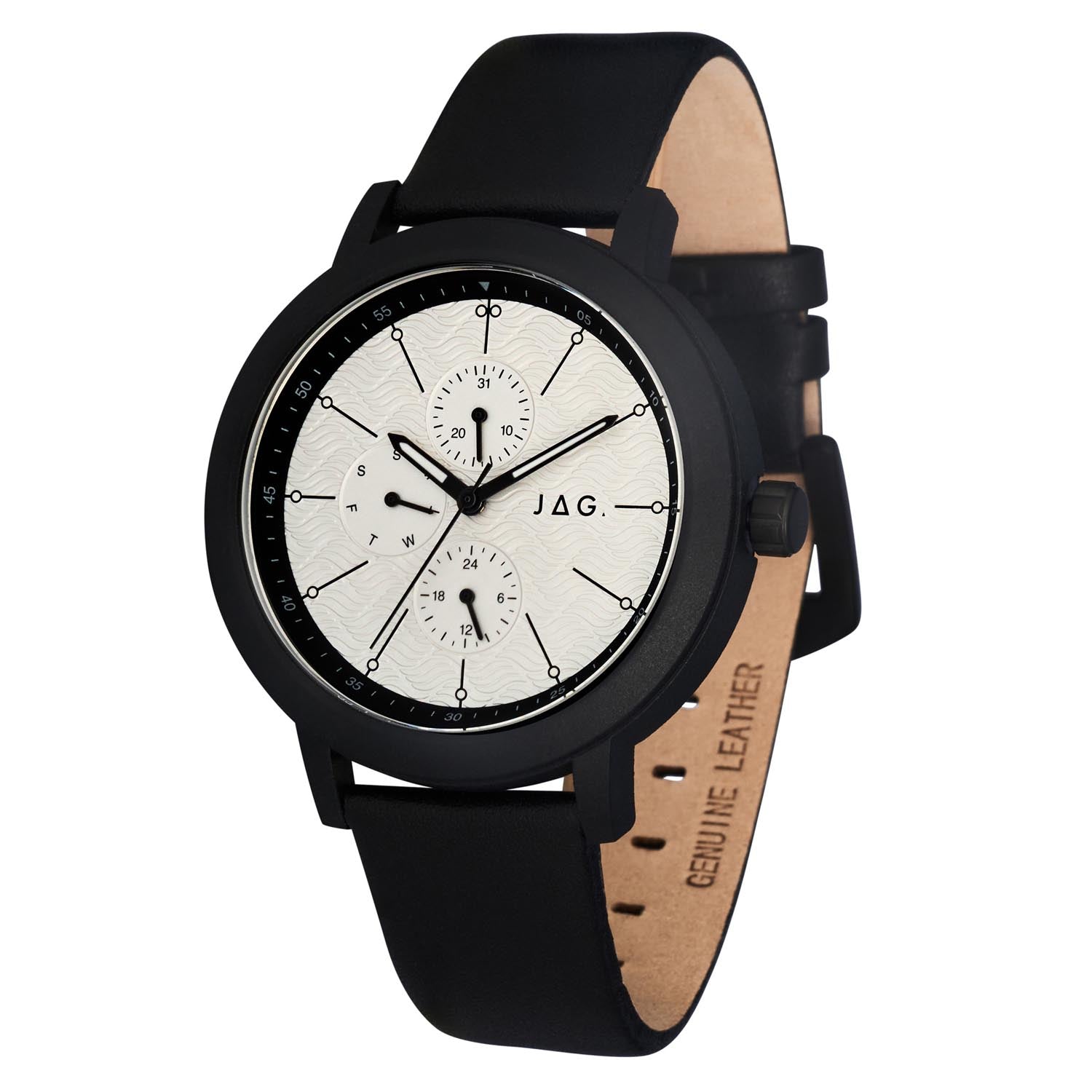 Jag Marlo Black 45mm Unisex Watch Sophisticated Modern Design