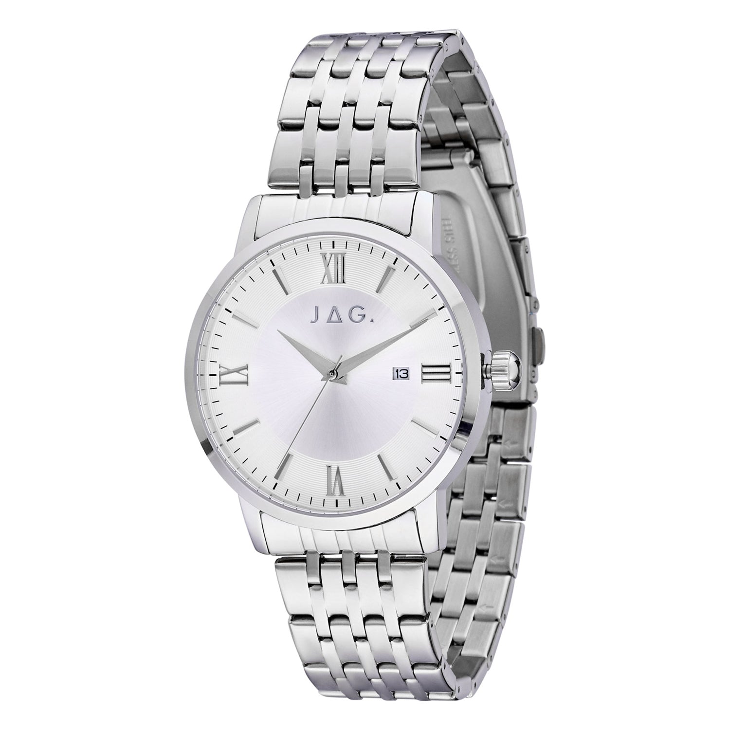 Jag Banks 42mm Silver Stainless Steel Watch for Men 2024 Edition