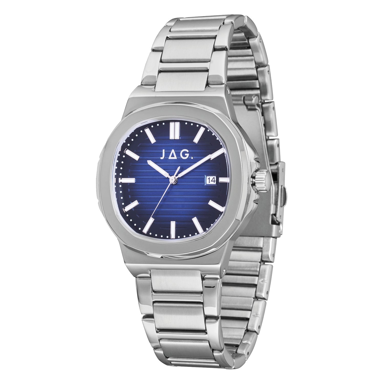 JAG Eaton Silver Alloy 42mm Watch for Men Classic Modern Style