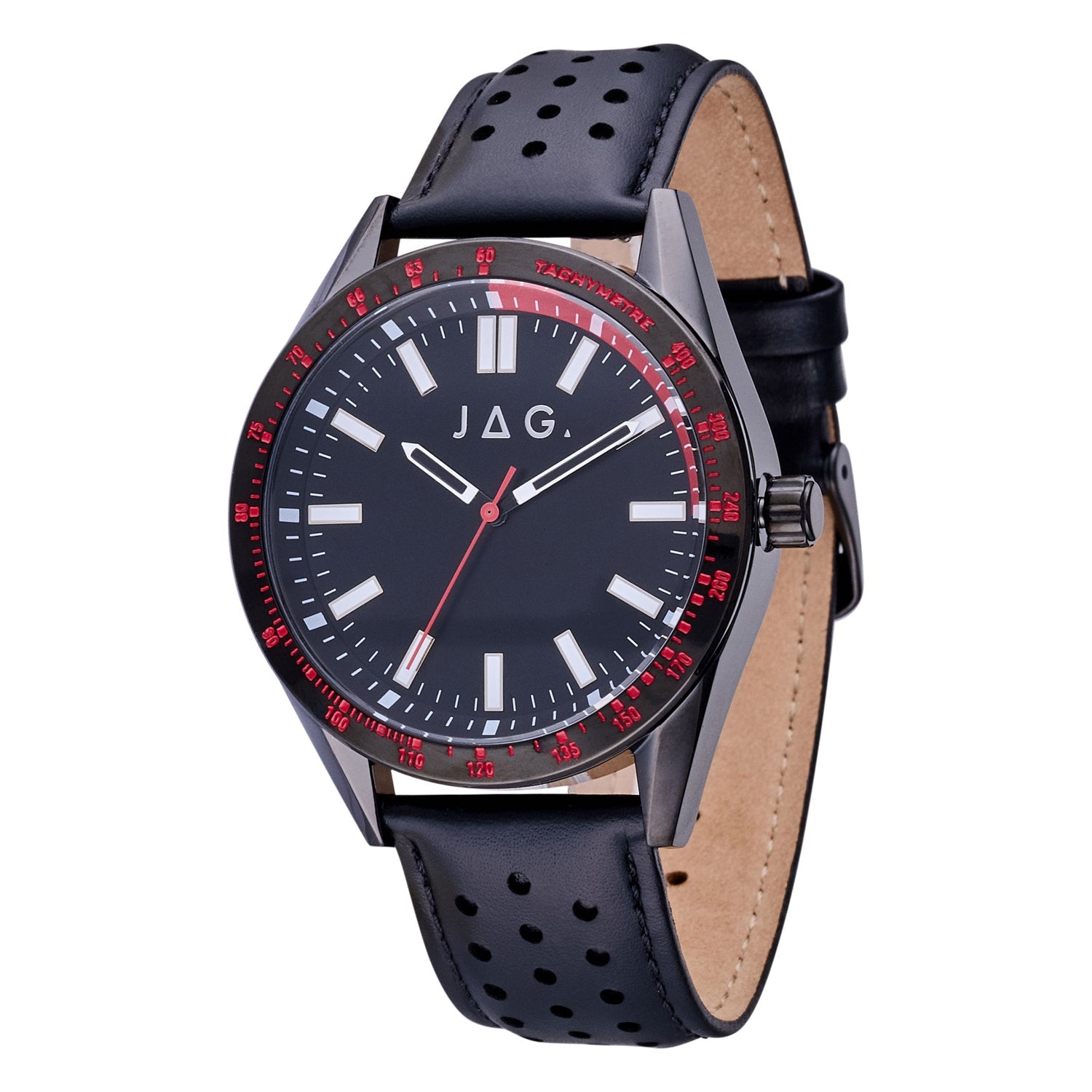 Jag Sandown Black Stainless Steel 44mm Mens Watch Modern Classic