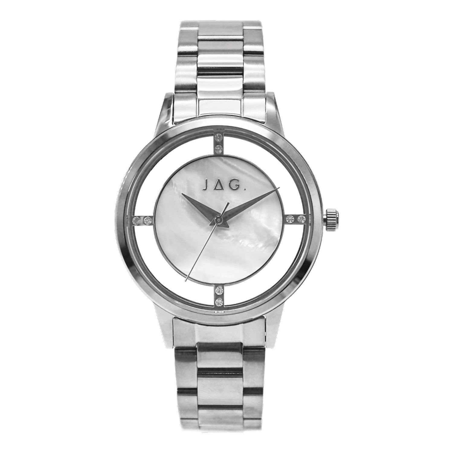 Jag Shelley Silver Stainless Steel Watch Mother Of Pearl 36mm