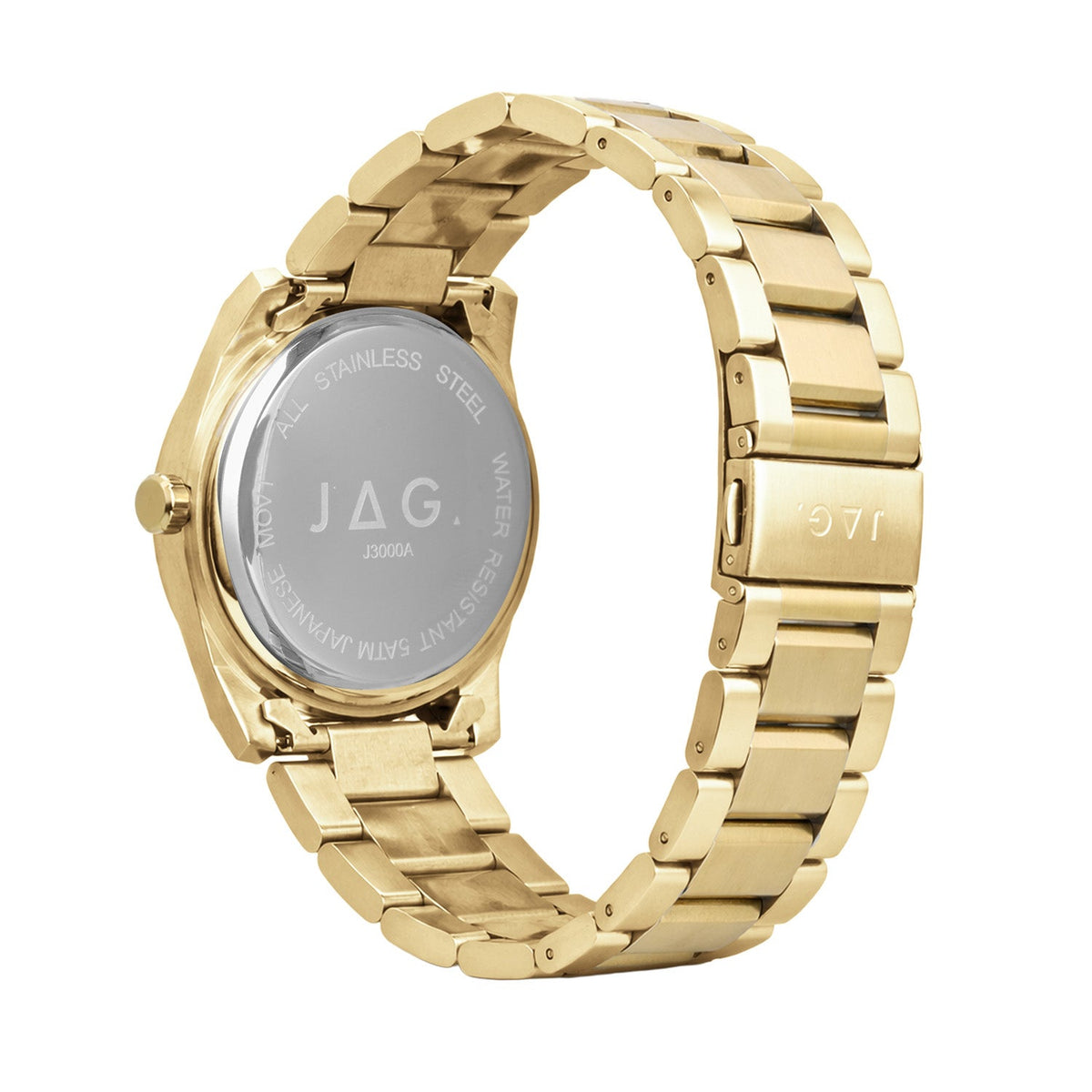 JAG Beaufort Mens Black Dial 41.8mm Gold Watch J3000A