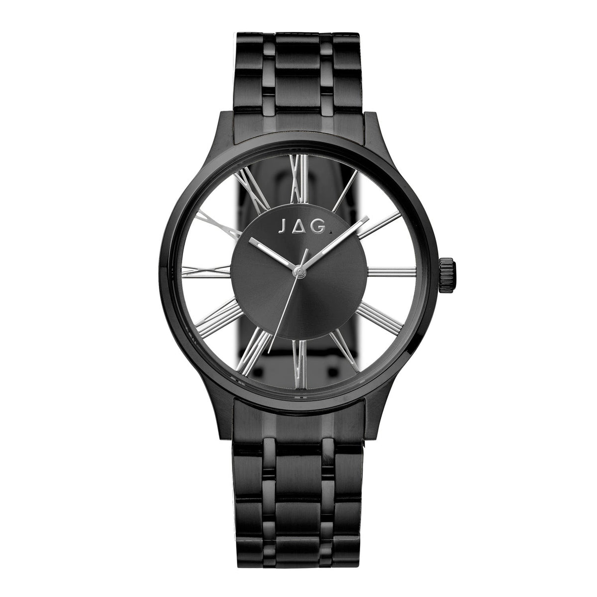 JAG Gerroa Mens Black Dial 43mm Silver Watch J3018A