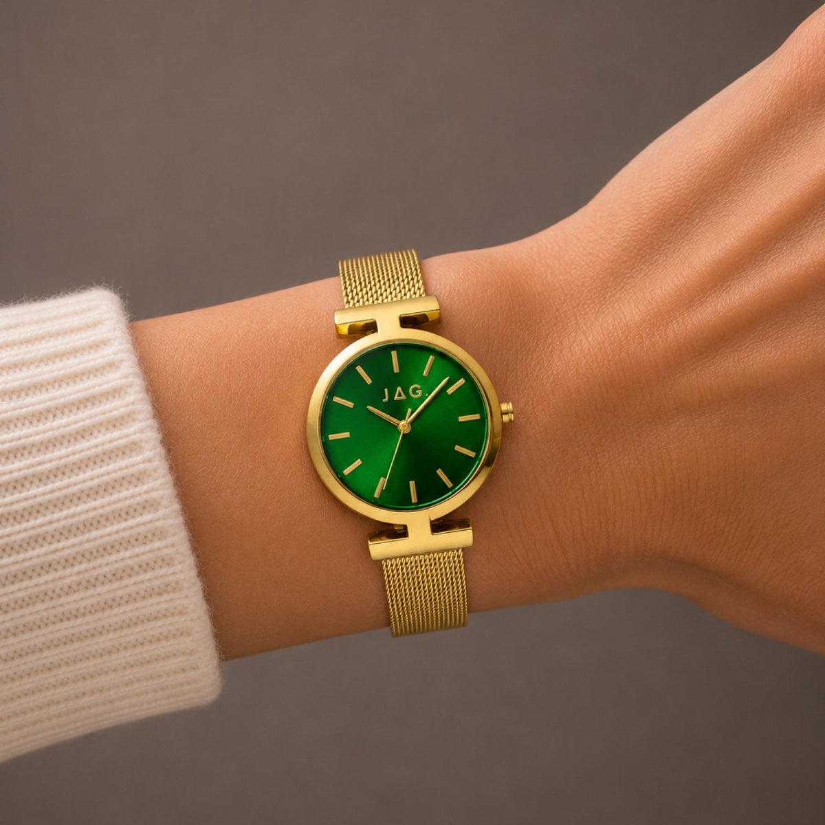 JAG Mudgee Womens Green Dial 35mm Gold Watch J3035A