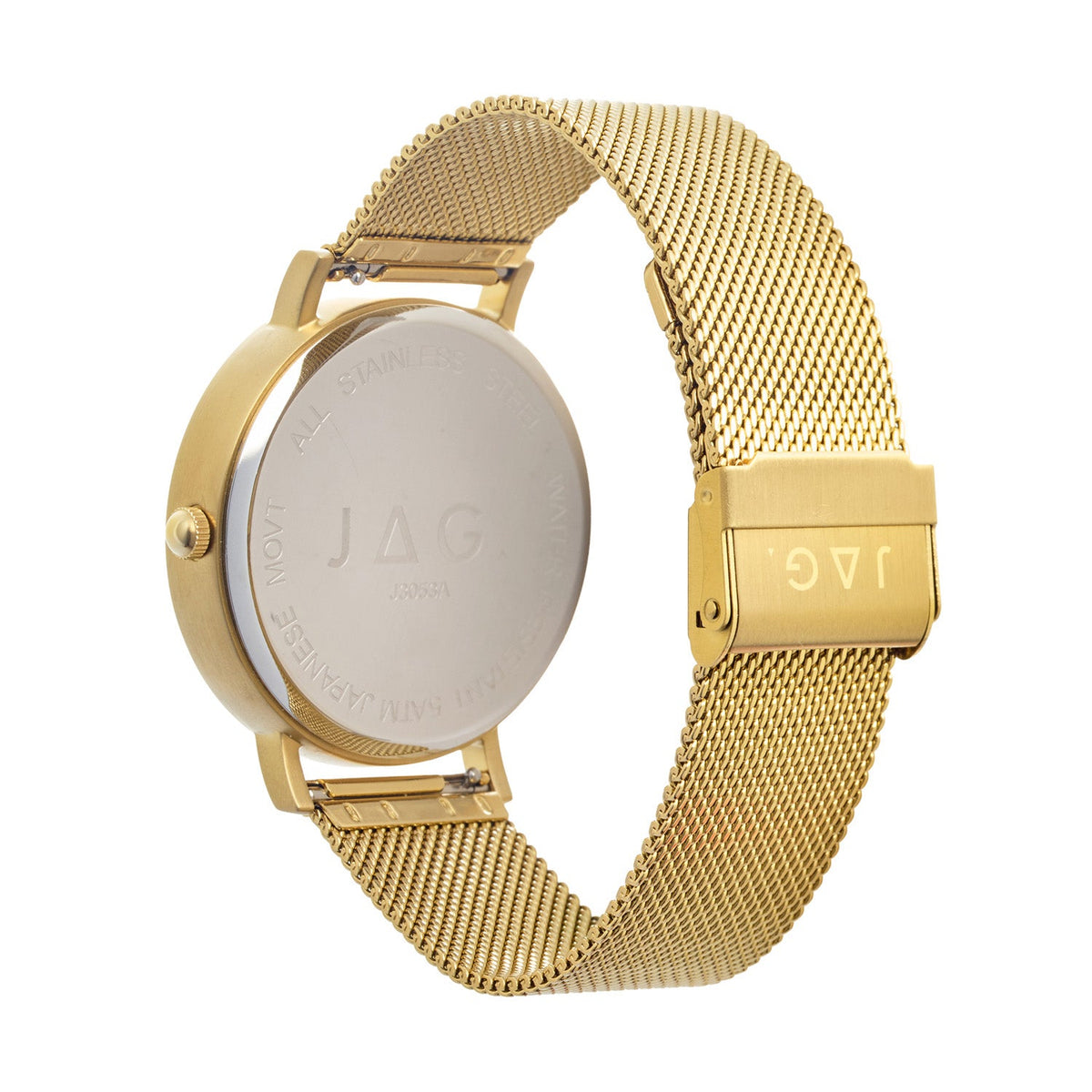 JAG Ryan Mens White Dial 43mm Gold/Brown Watch Set J3053A