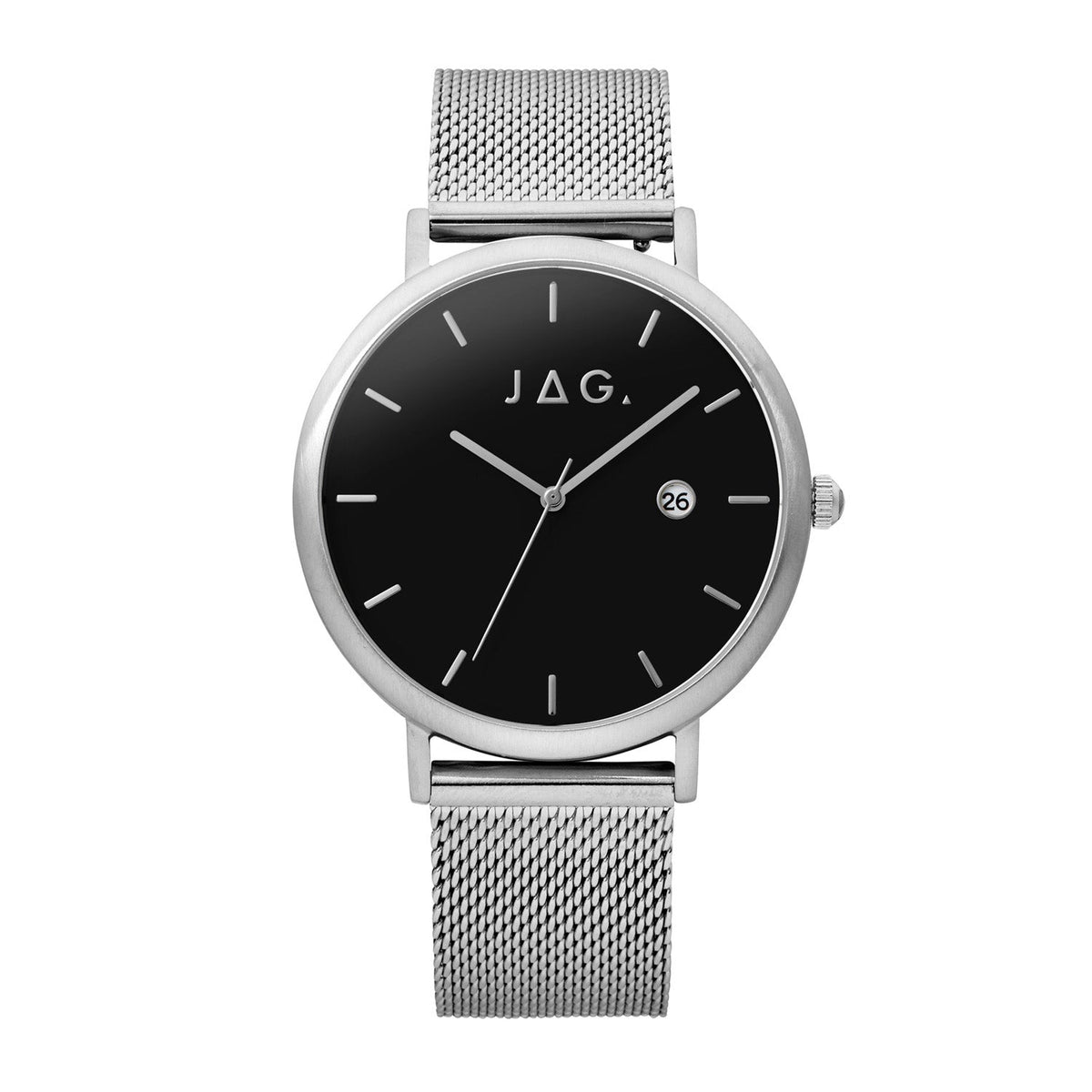 JAG Ryan Mens Black Dial 43mm Silver/Black Watch Set J3054A