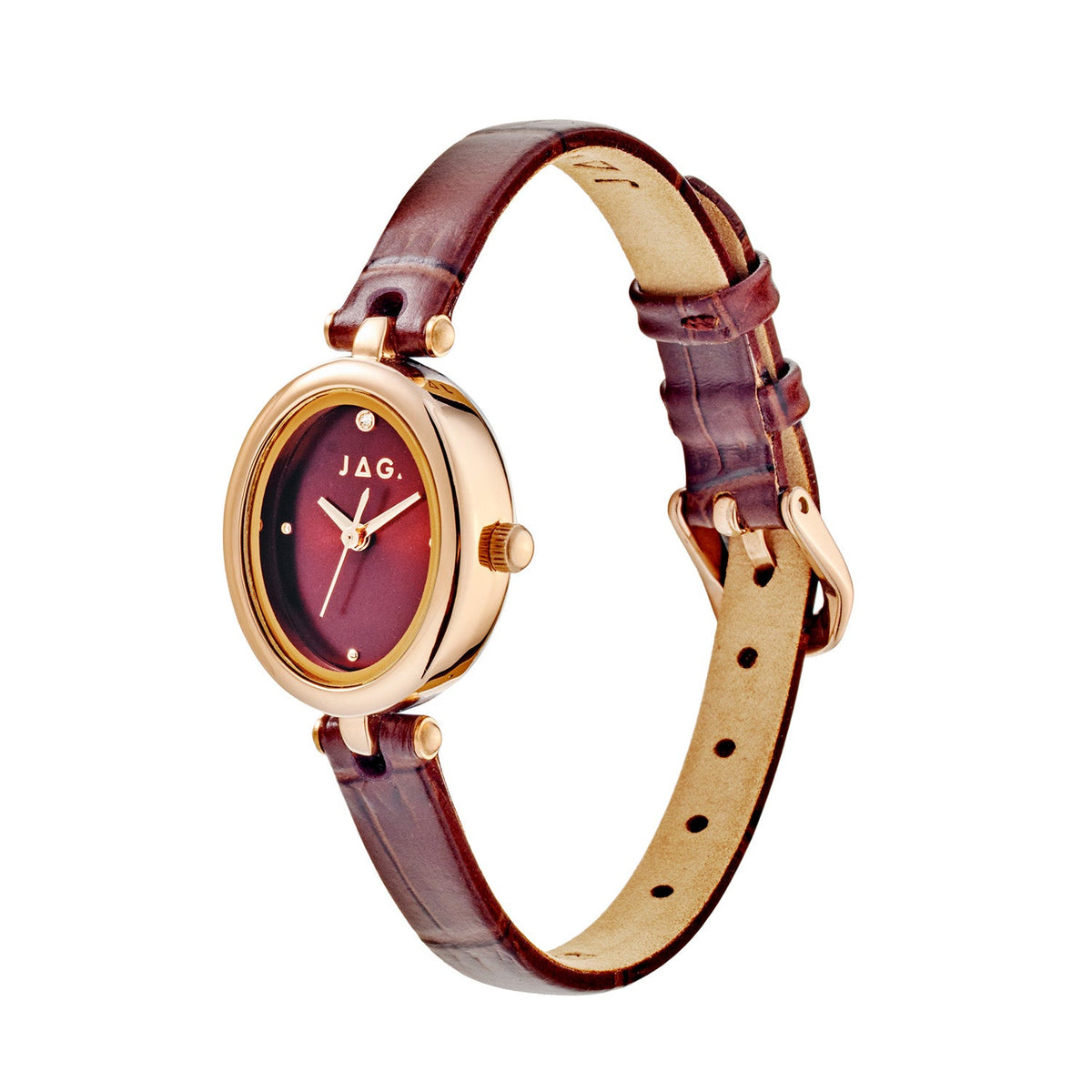 Jag Emilie Brown Dial Brown Leather Womens Watch J3071 view 3