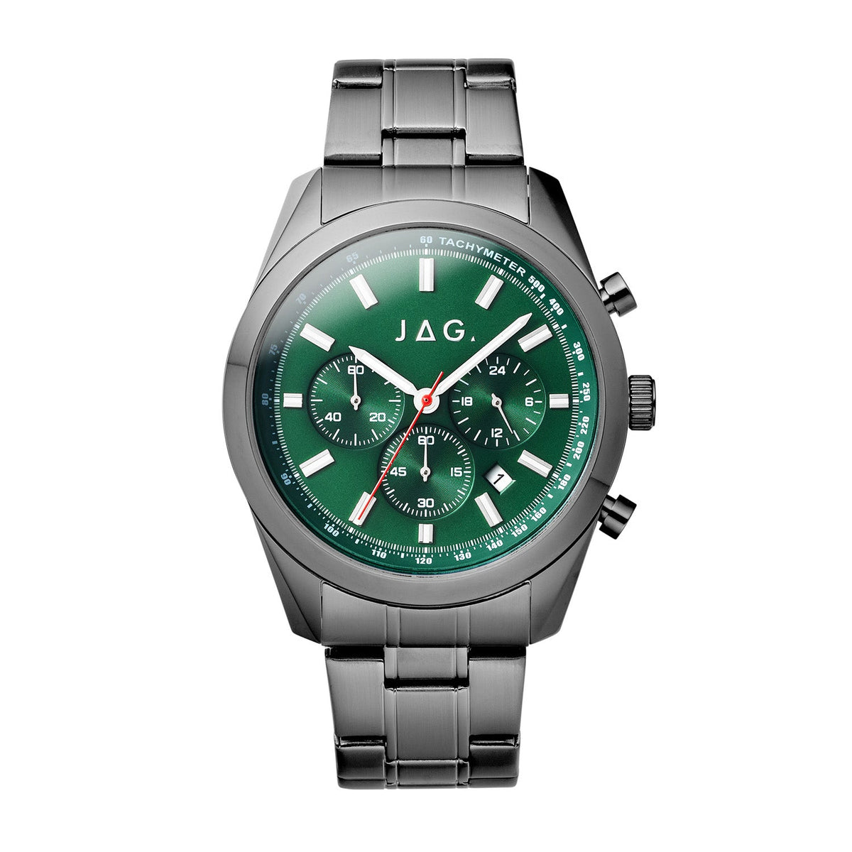 Jag Rhys Green Dial Gunmetal Steel Mens Watch J3106A front packshot