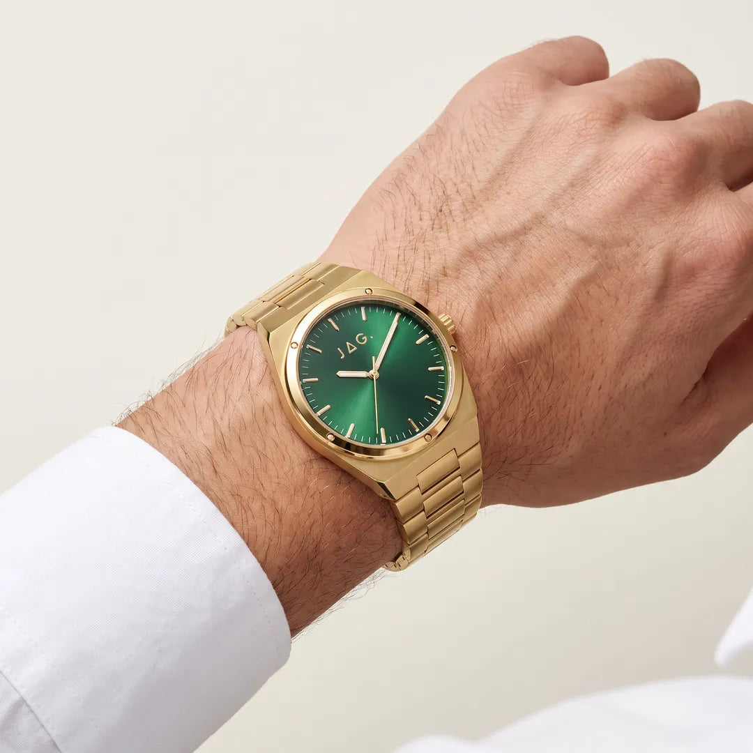 Jag Arlo Green Dial Gold Steel Mens Watch J3112A view 4
