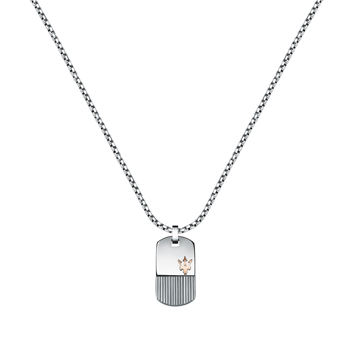 Maserati Silver and Rose Gold 60cm Pendant