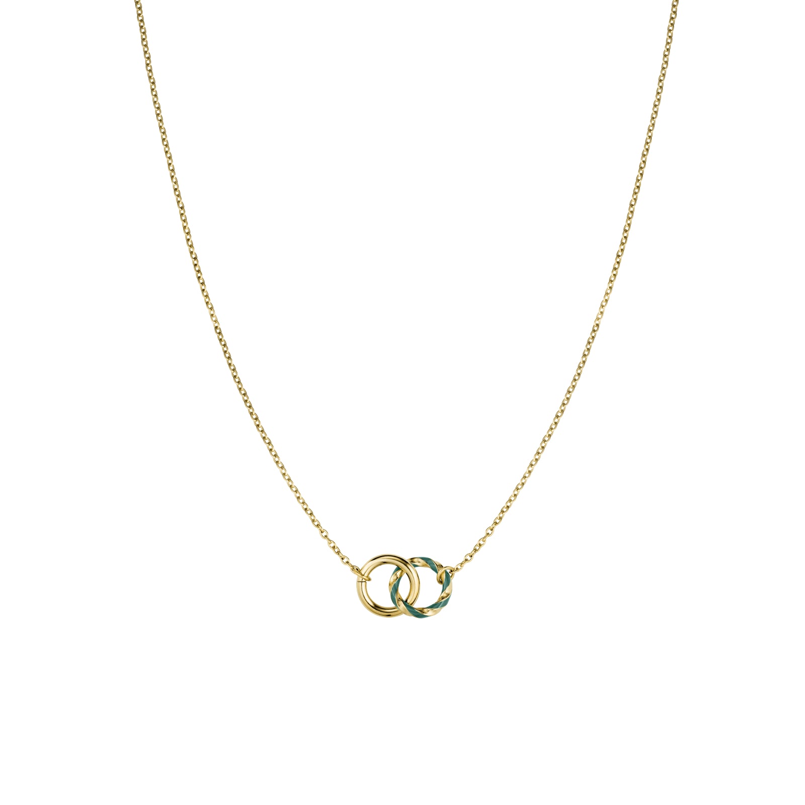 Rosefield Emerald Duo Gold Necklace JNEDG-J714